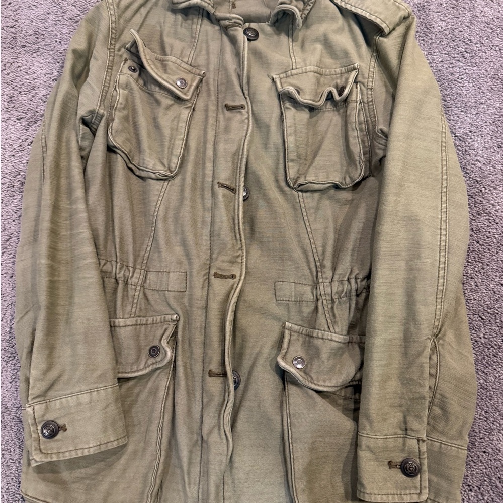 Free People Olive Military Jacket Vintage